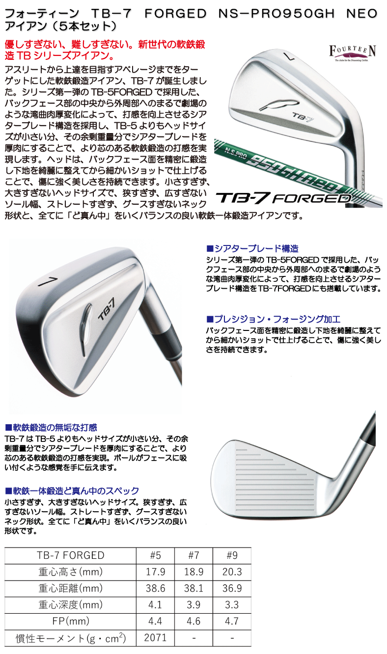 ☆ポイント5倍☆【即日発送対応】 フォーティーン TB－7 FORGED NS