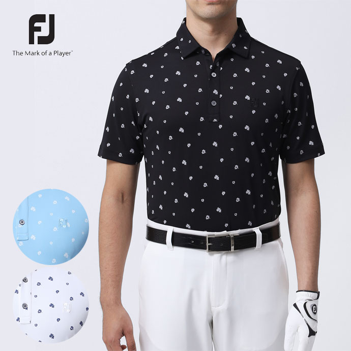 【即日発送対応】フットジョイ フラワーモチーフプリント半袖シャツ FJS23S11 メンズ ゴルフウェア