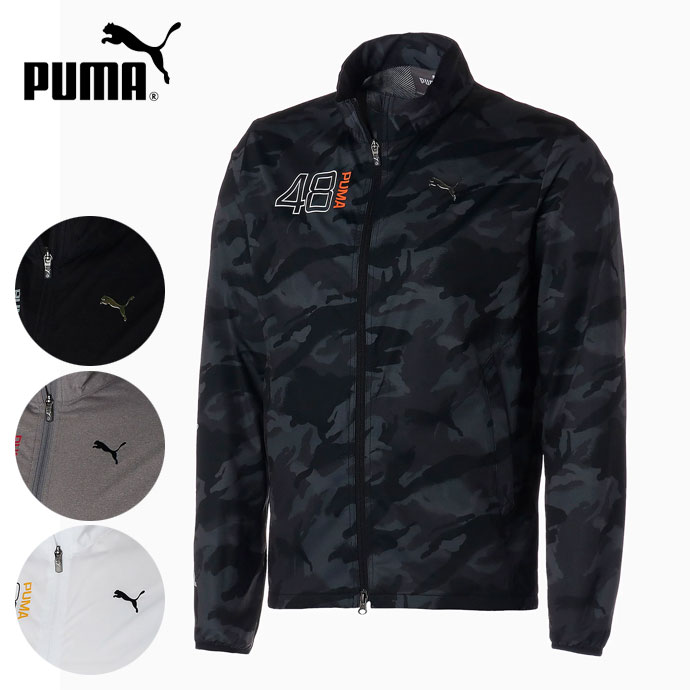 正規品】 PUMA プーマ アウターベスト 黒×グレー 地模様総柄 裏地