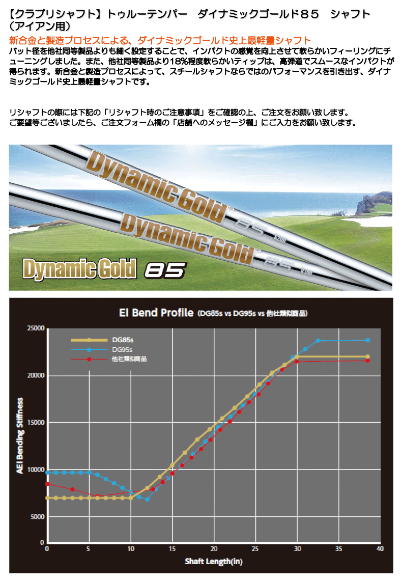 クラブリシャフト】トゥルーテンパー ダイナミックゴールド８５ ...