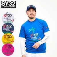 ★マークダウン★★ポイント5％獲得★【土日祝発送可】SY32 PALM PRINT MOCK NECK SYG-24SUM-03 半袖シャツ