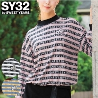 ★マークダウン★【土日祝発送可】【レディース/女性用】SY32 ロゴボーダーモックネックシャツ SYG23A09W 長袖シャツ